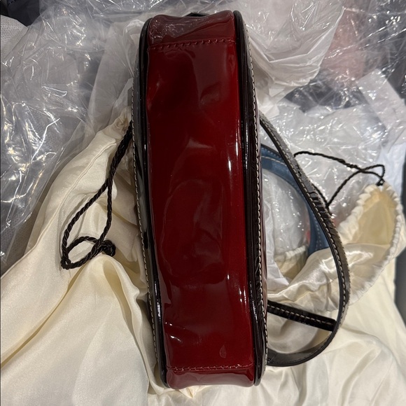 Dooney & Bourke Patent Leather Red Mini Top Zip Bag - Picture 15 of 16